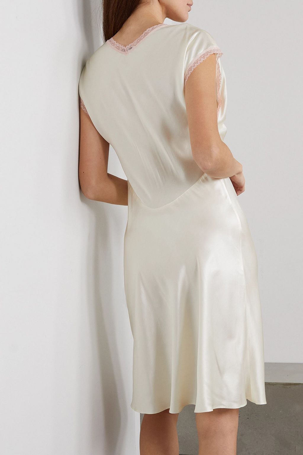 MORGAN LANE Cordelia lace-trimmed satin nightdress