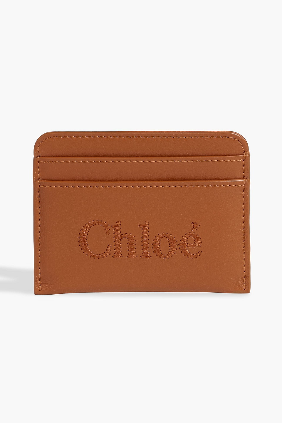 Chloé Sense Embroidered Leather Cardholder