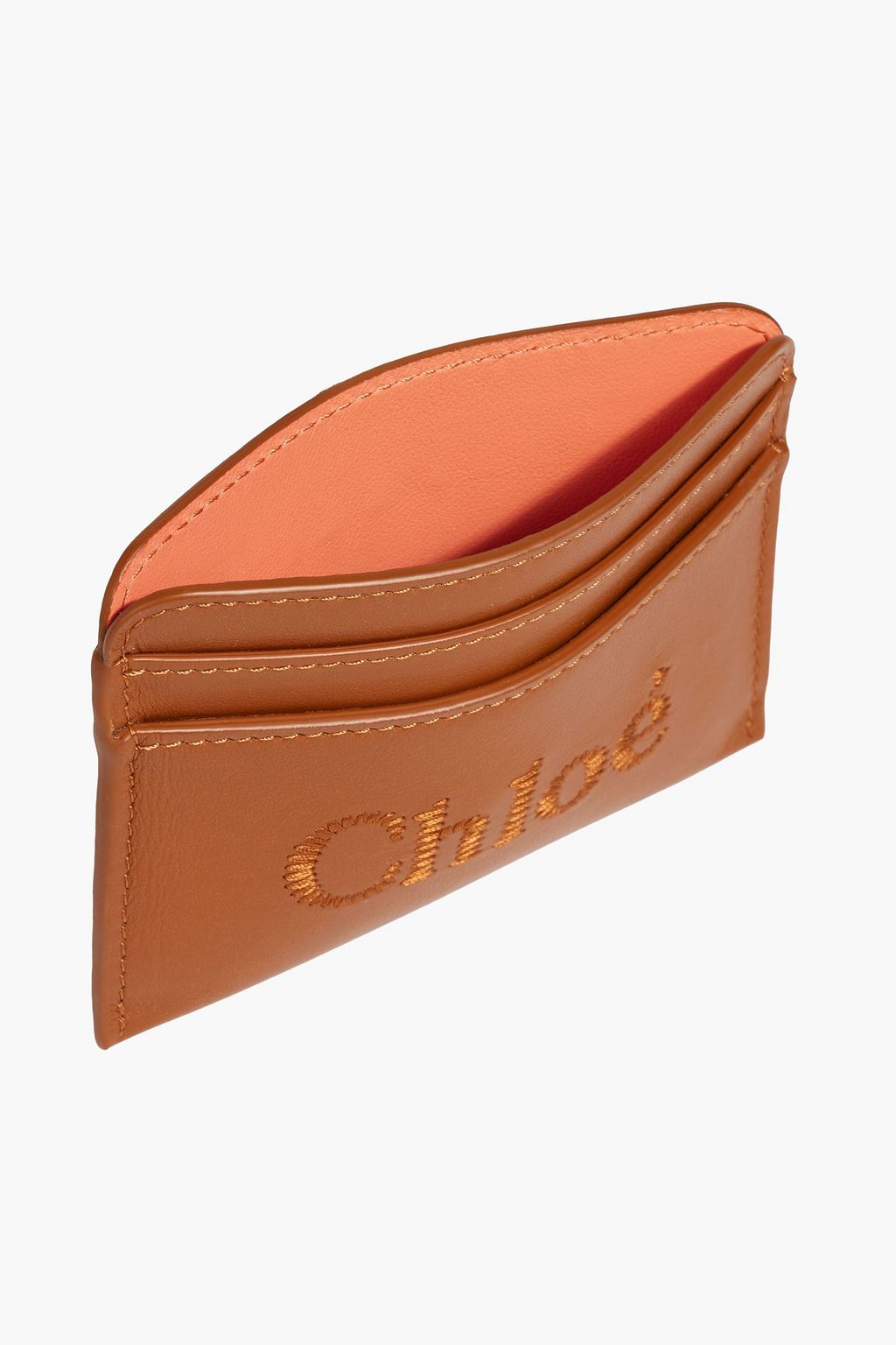 CHLOÉ Sense embroidered leather cardholder
