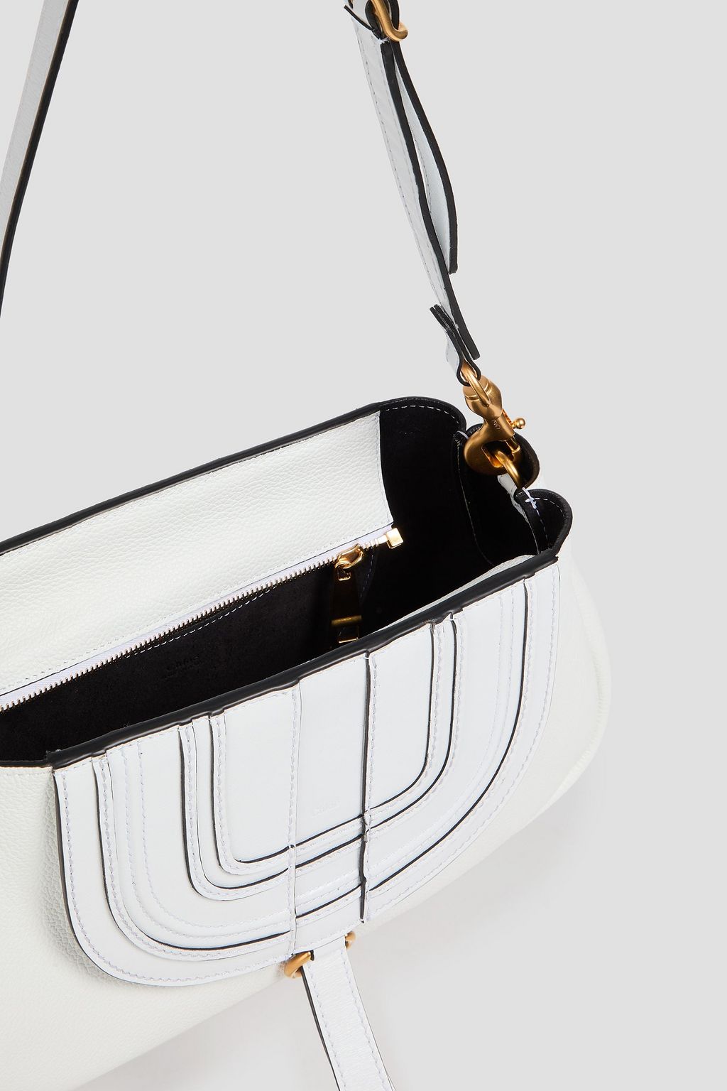 CHLOÉ Marcie smooth and textured-leather shoulder bag