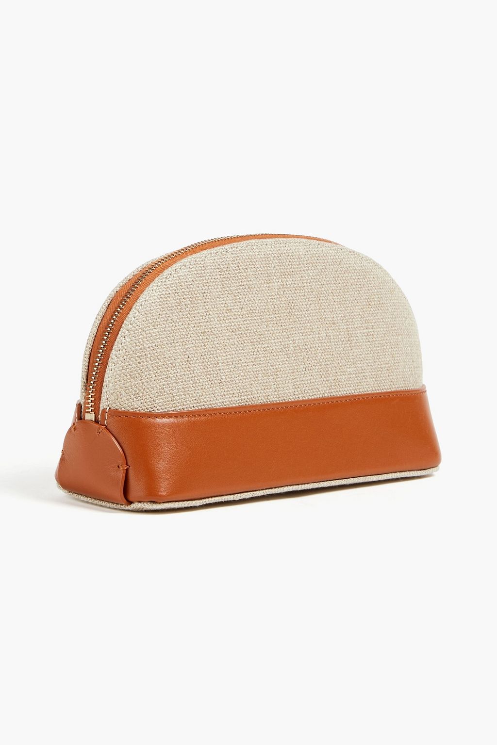 CHLOÉ Sense embroidered leather and linen cosmetics case