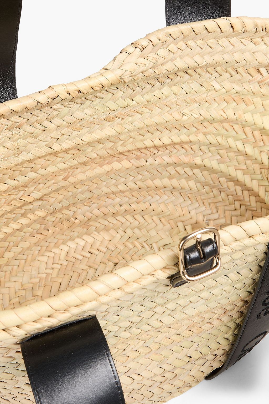 CHLOÉ Sense leather-trimmed raffia tote