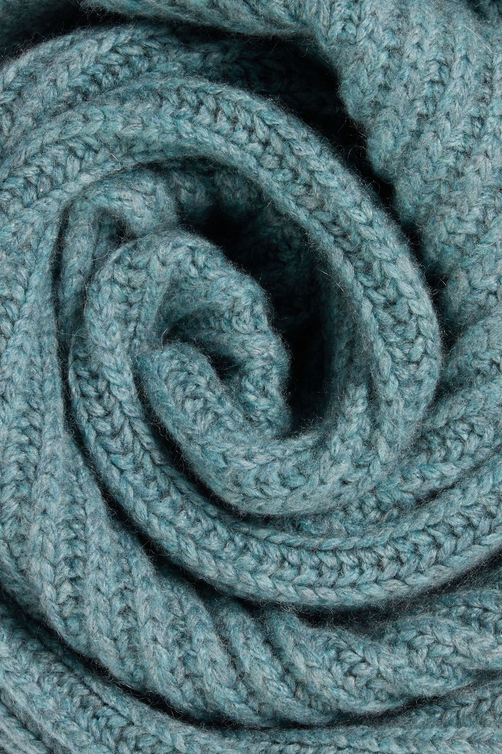 BRUNELLO CUCINELLI Bead-embellished ribbed cashmere scarf