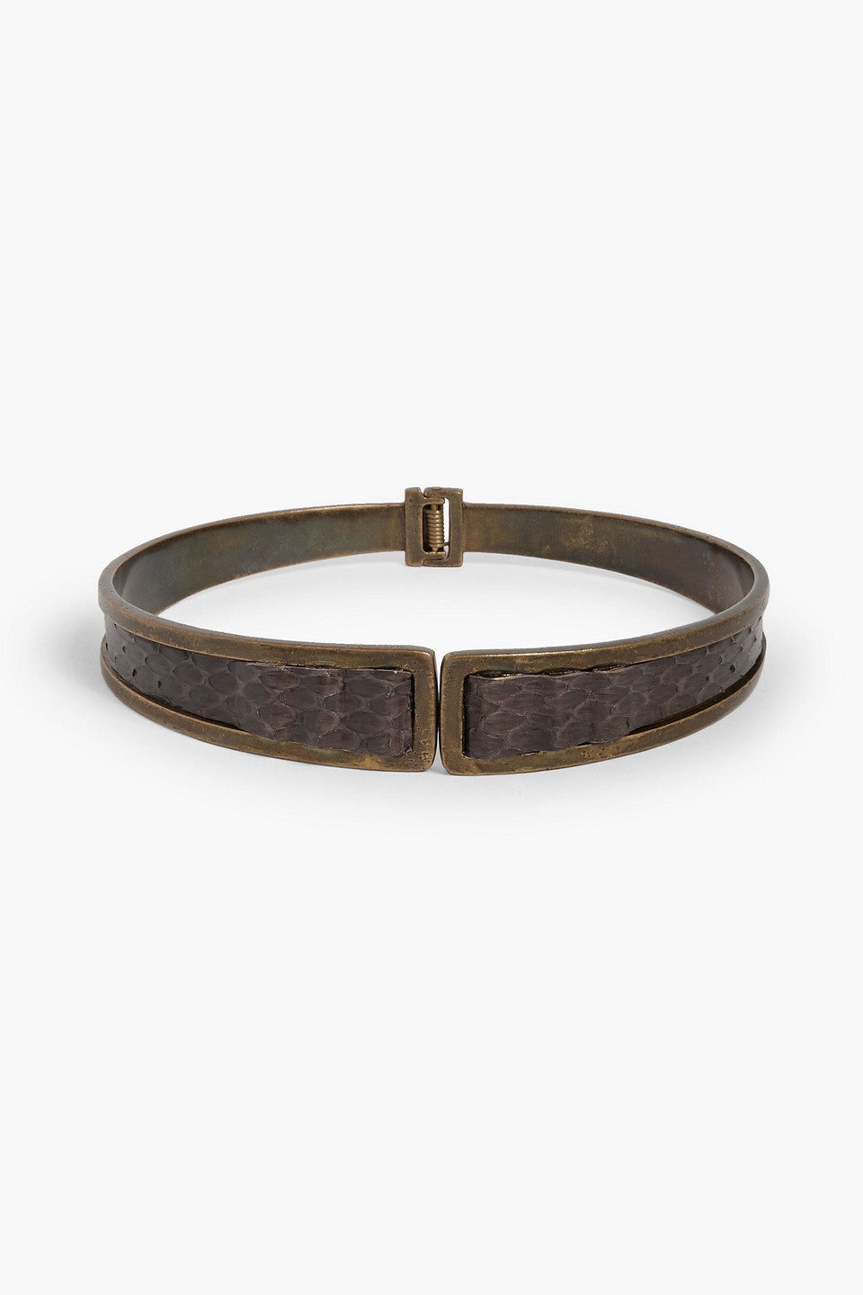 Burnished gold-tone and snake choker