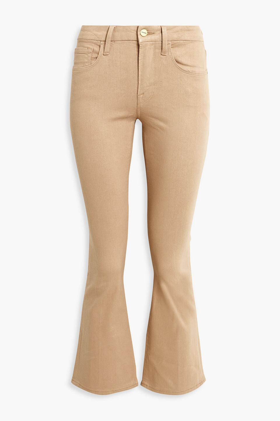 frame - le crop mini boot mid-rise kick-flare jeans - neutral - 27