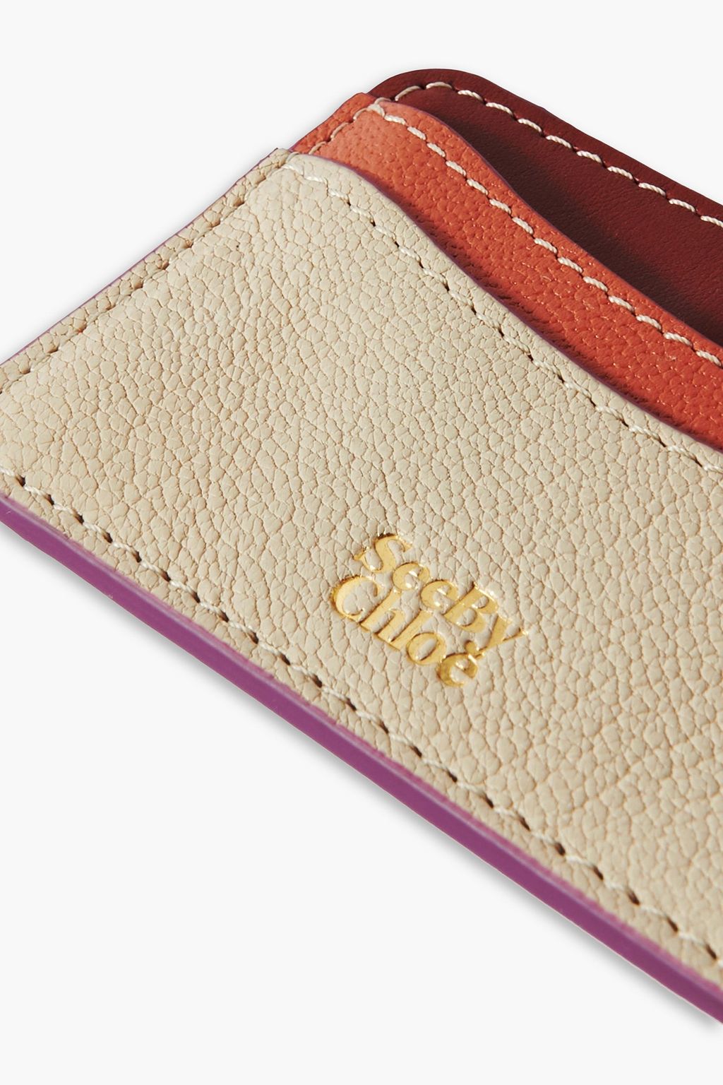 SEE BY CHLOÉ Layers pebbled-leather cardholder