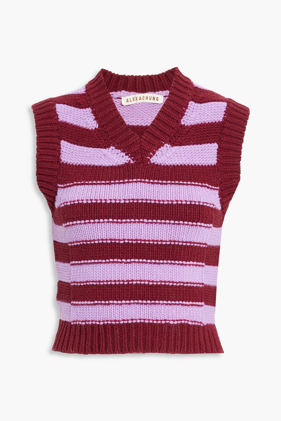 Alexa Chung Striped Wool Waistcoat In Purple