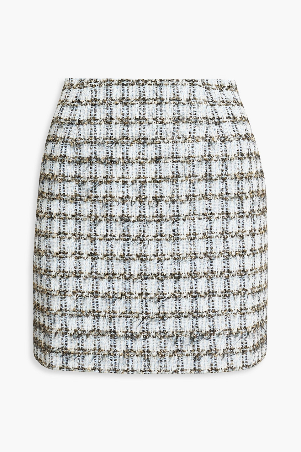 Alexa Chung Celie Metallic Cotton-blend Bouclé-tweed Mini Skirt In Sky Blue