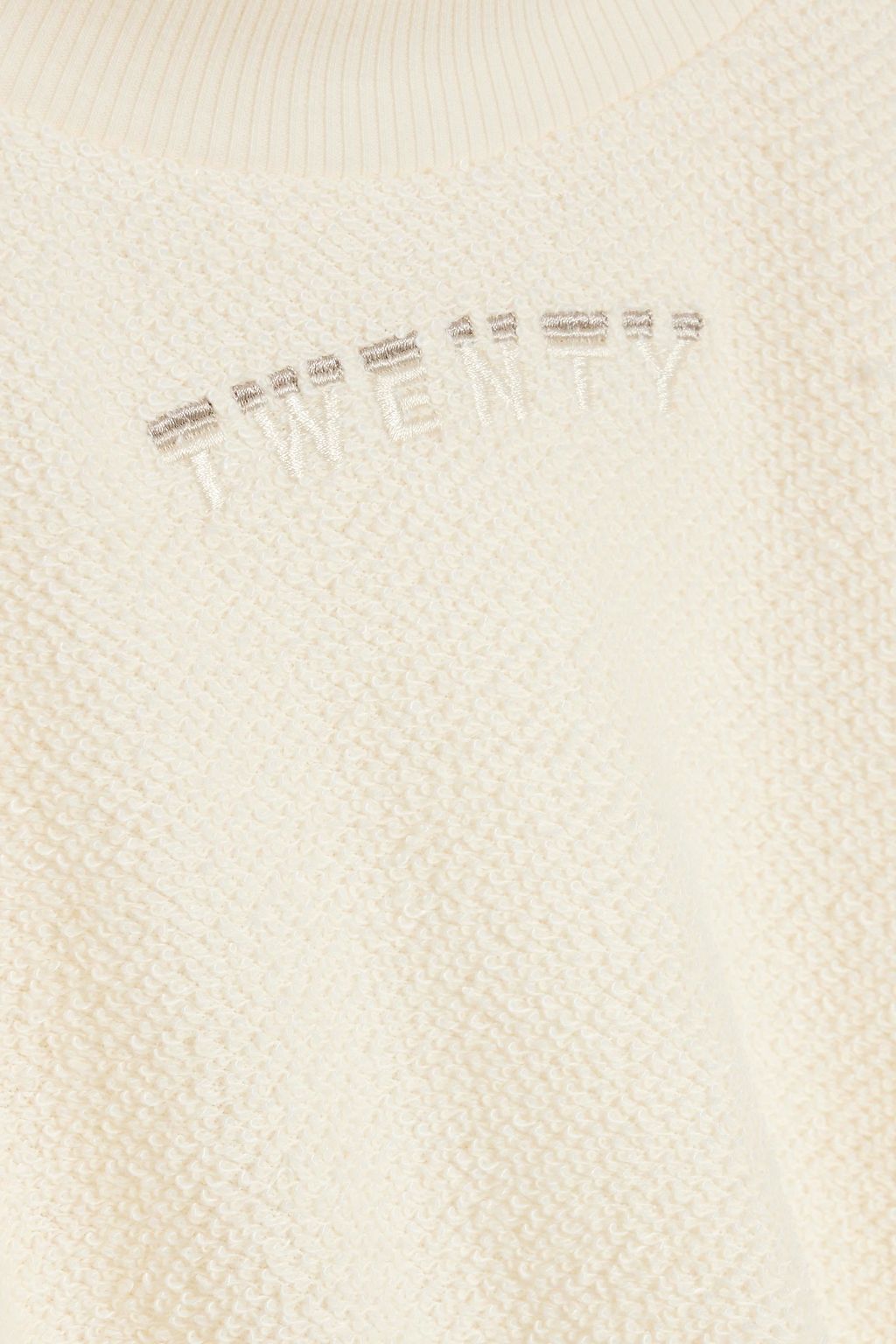 TWENTY MONTRÉAL Ruched embroidered French terry sweatshirt