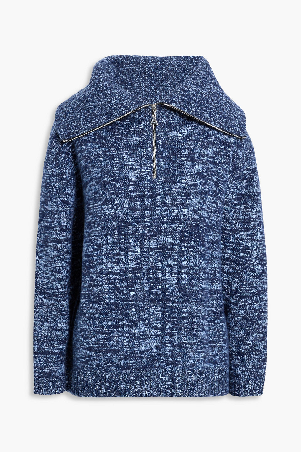 AlexaChung Moon wool and cashmere-blend half-zip sweater