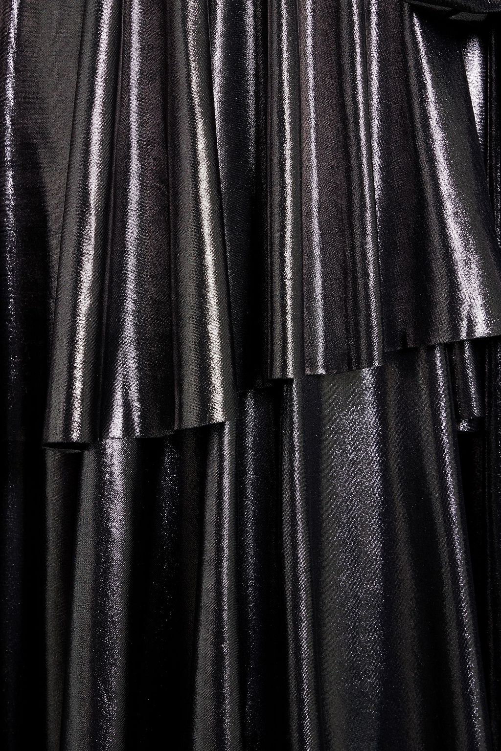NORMA KAMALI Ruffled metallic jersey wrap-dress