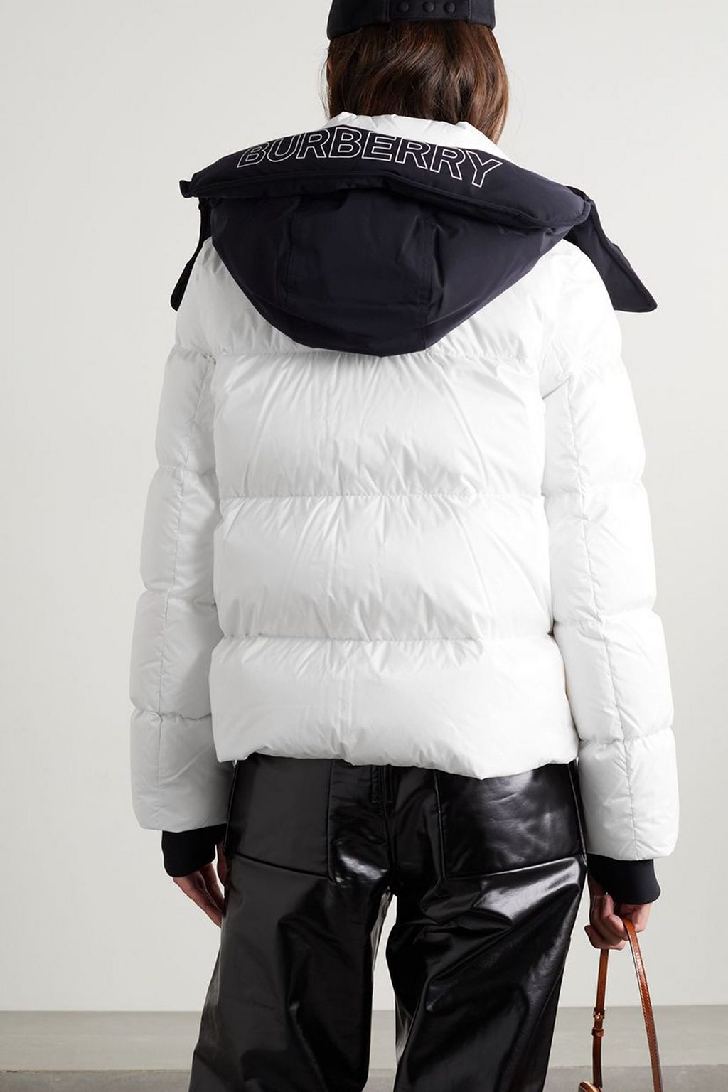 BURBERRY Cropped hooded quilted shell down coat