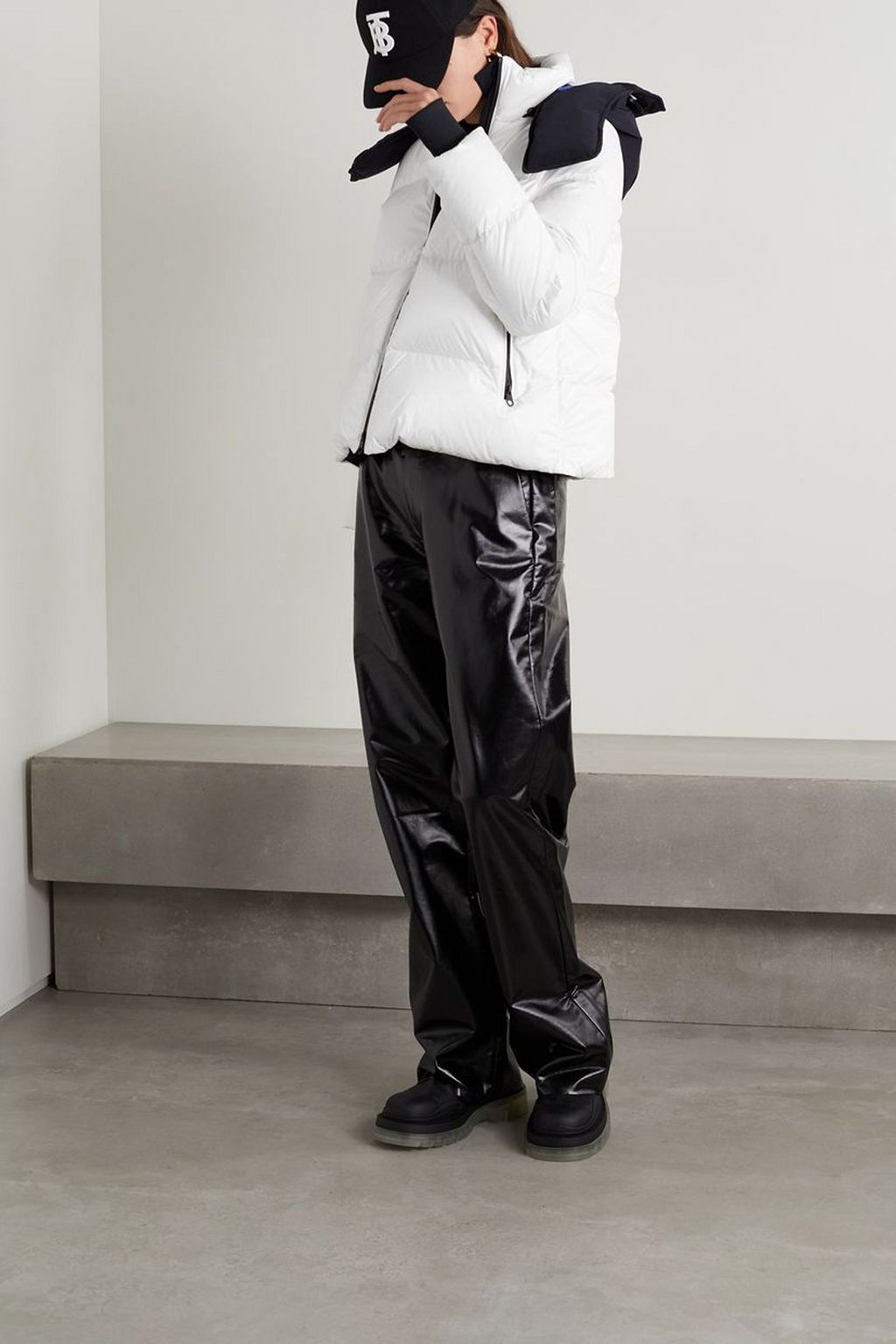 BURBERRY Cropped hooded quilted shell down coat