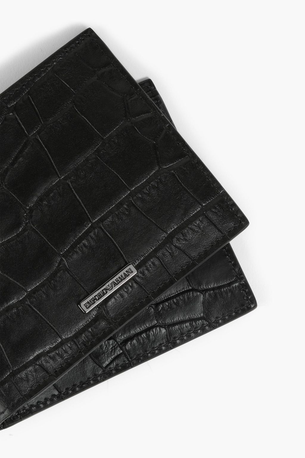 EMPORIO ARMANI Croc-effect leather wallet