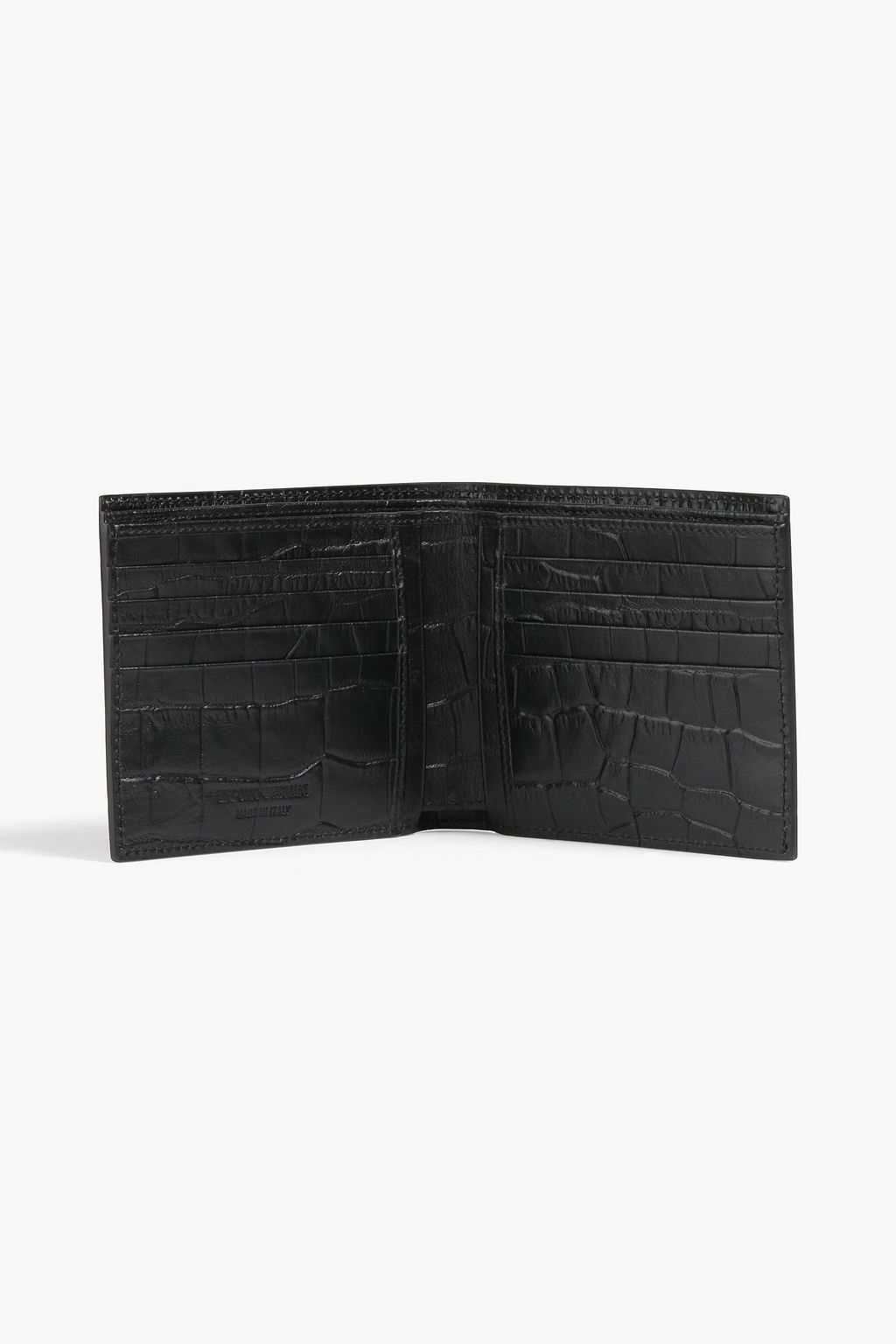 EMPORIO ARMANI Croc-effect leather wallet
