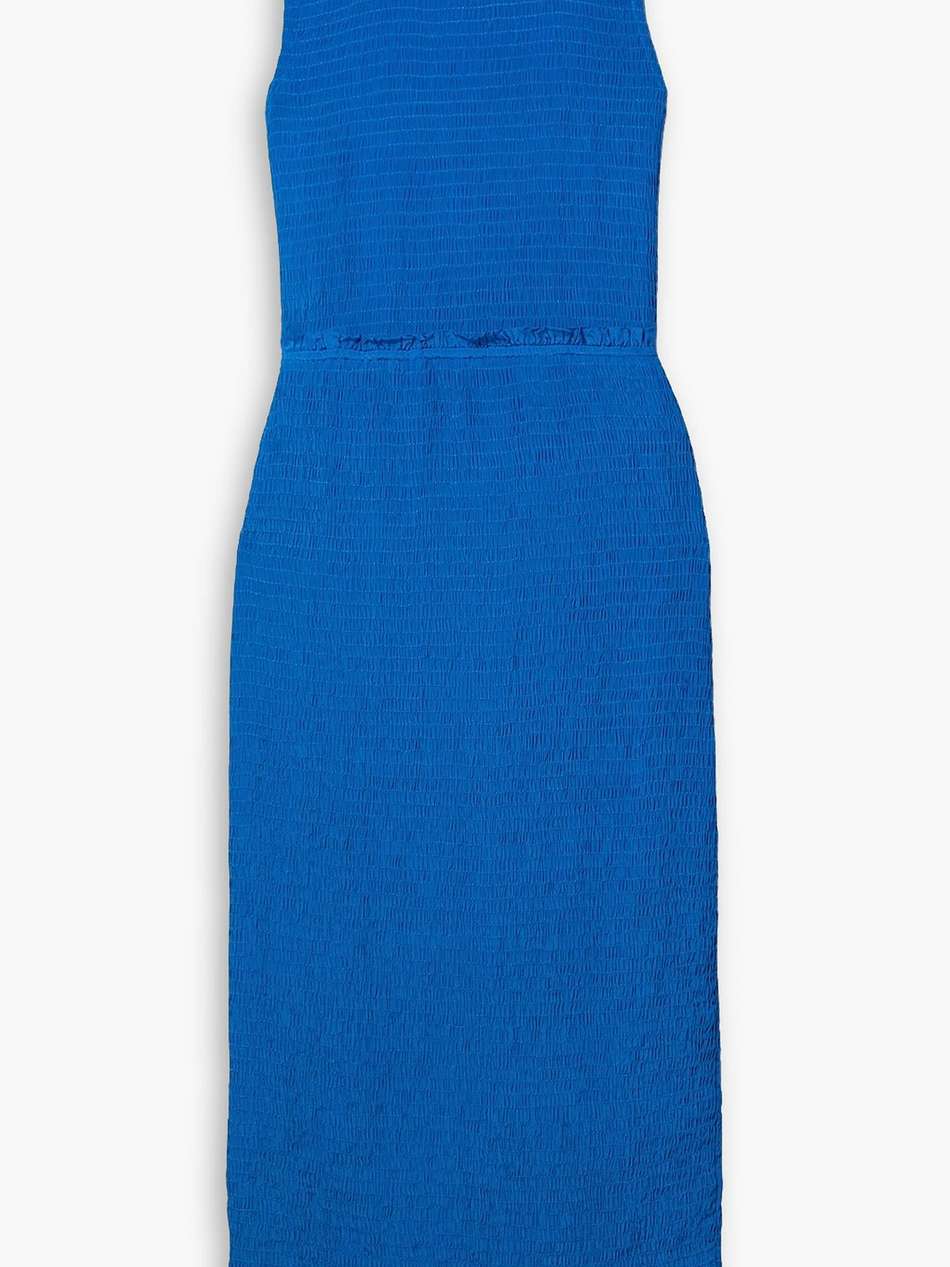 suenos shirred crepe midi dress