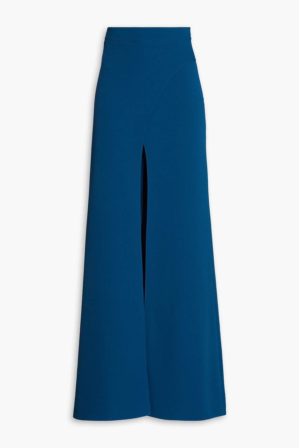 Safiyaa Jamila Wrap-effect Stretch-crepe Flared Trousers In Blue