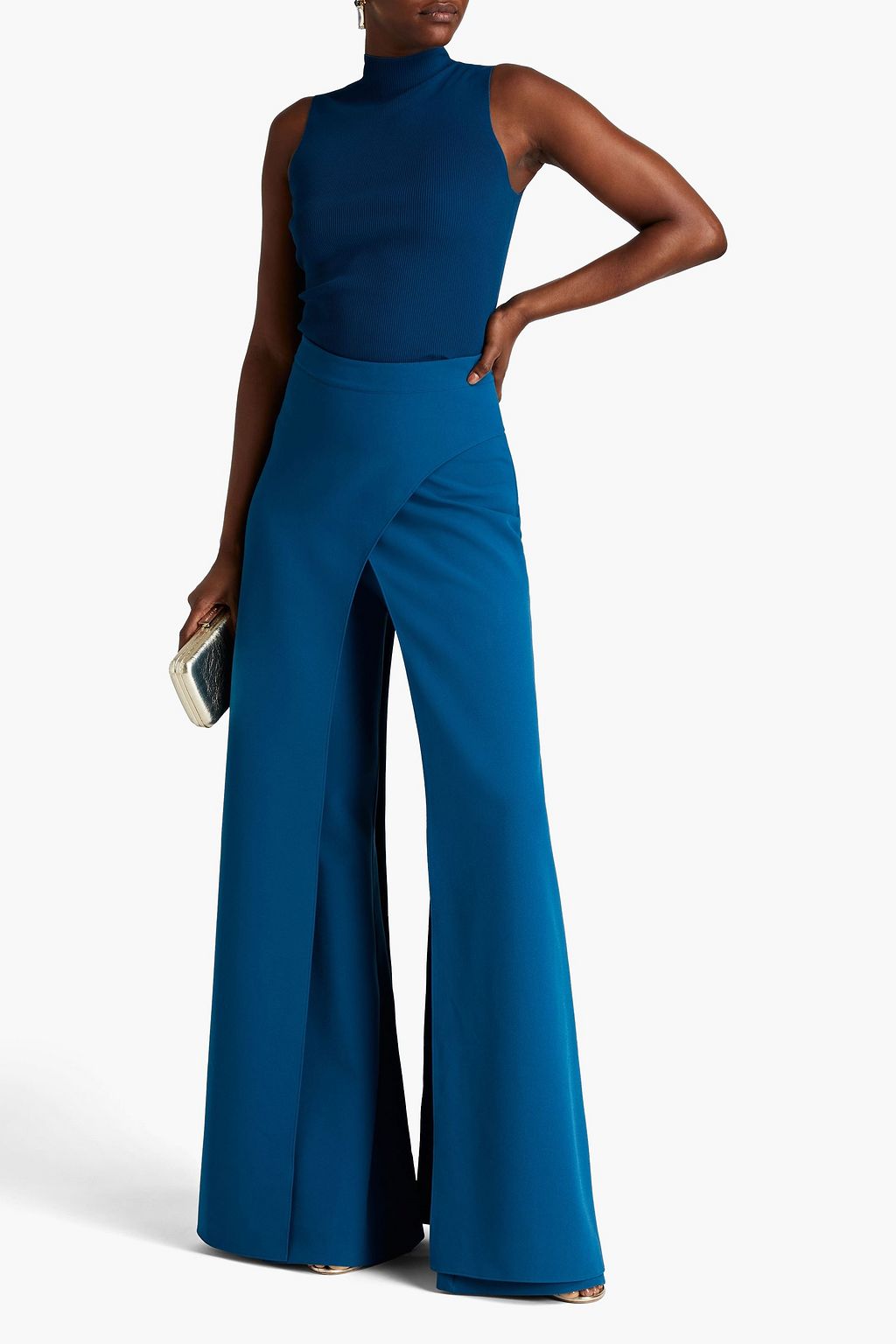 SAFIYAA Jamila wrapeffect stretchcrepe flared pants THE