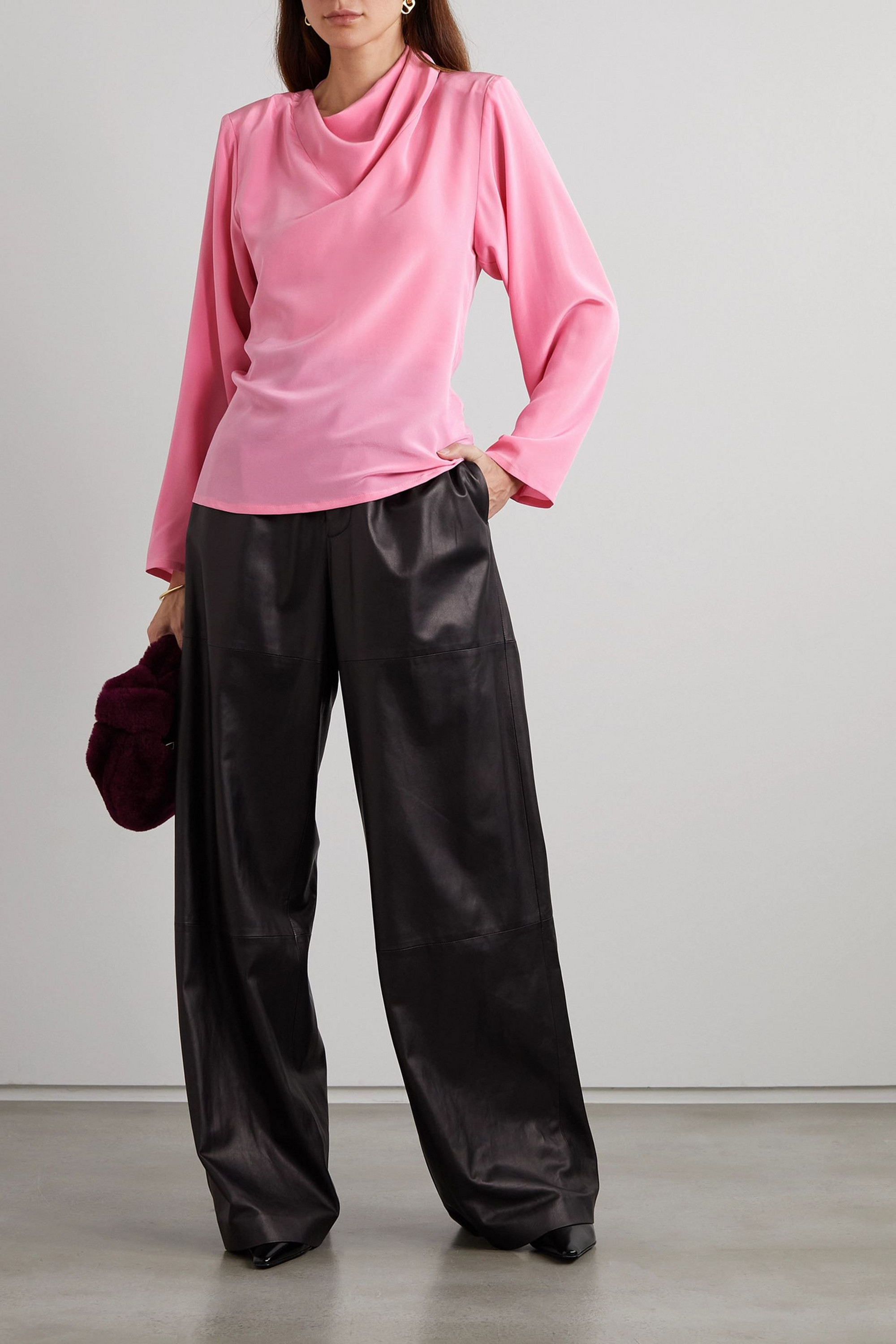 ENVELOPE1976 Throw draped silk crepe de chine top