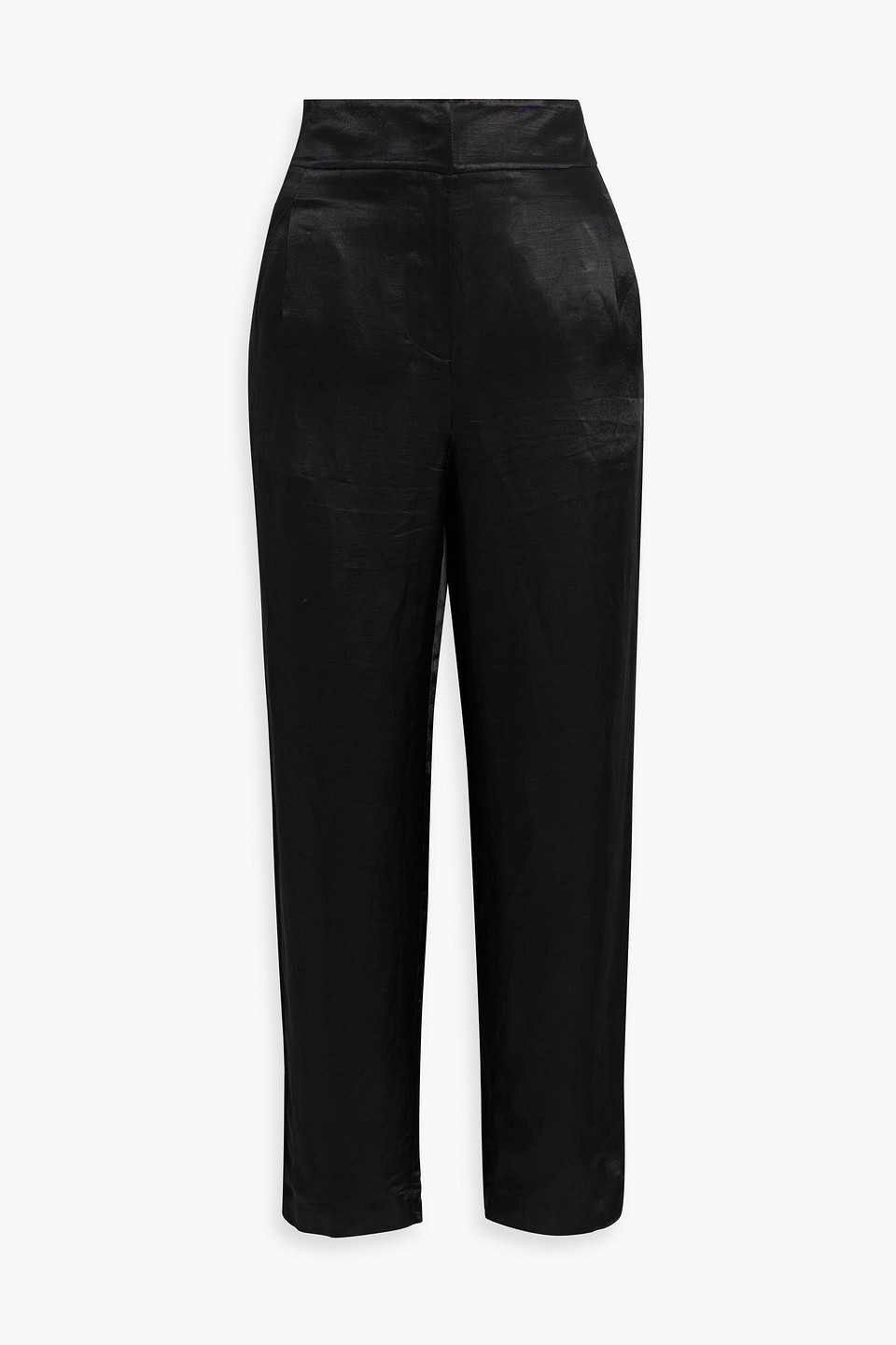 Envelope 1976 Bianca Satin-twill Tapered Pants In Black