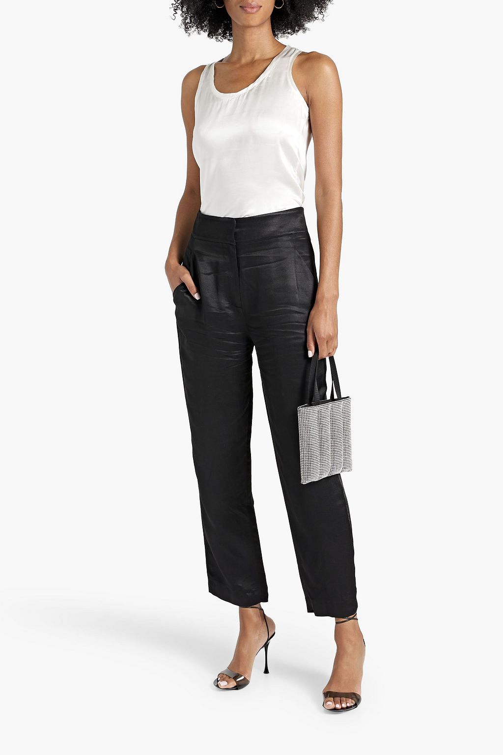ENVELOPE1976 Bianca satin-twill tapered pants