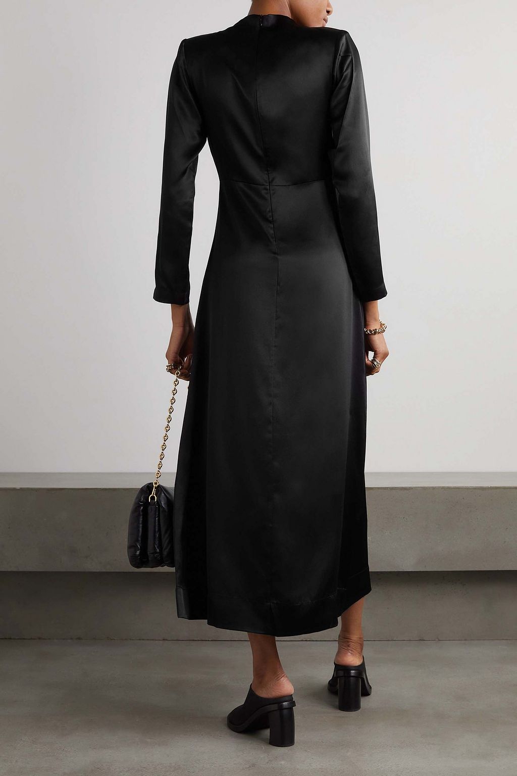 ENVELOPE1976 Campania button-detailed silk maxi dress