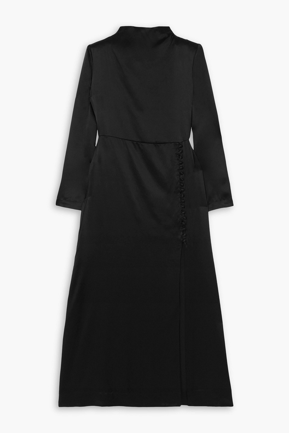 Envelope 1976 Campania Silk-satin Midi Dress In Black