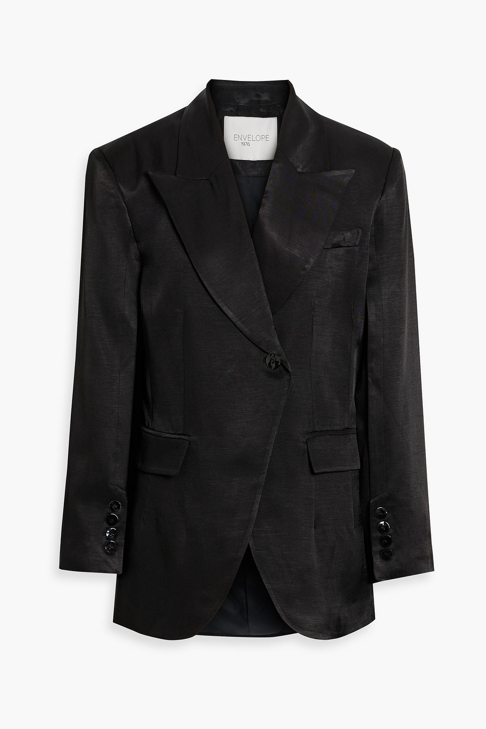 Envelope 1976 Arc Double-breasted Satin-twill Blazer In Black