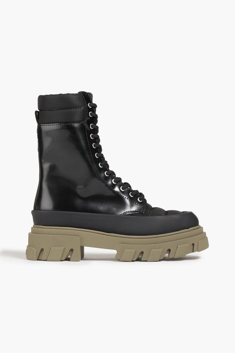 theoutnet.com | GANNI Quilted shell and leather combat boots