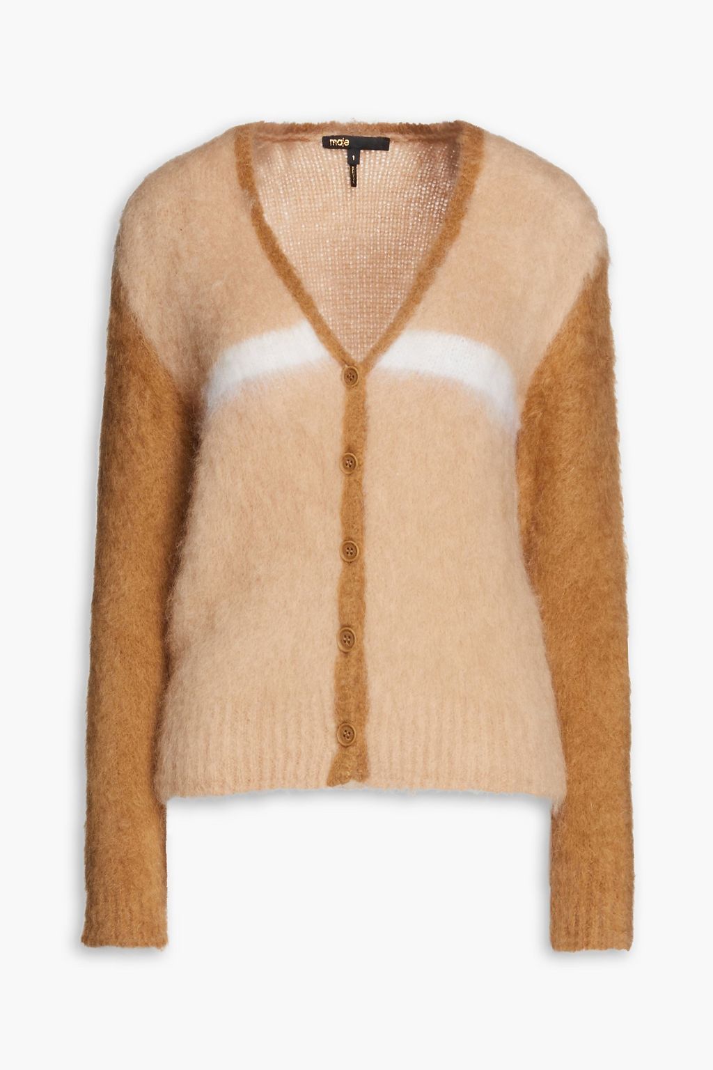 Beige Mohair-blend cardigan | MAJE 