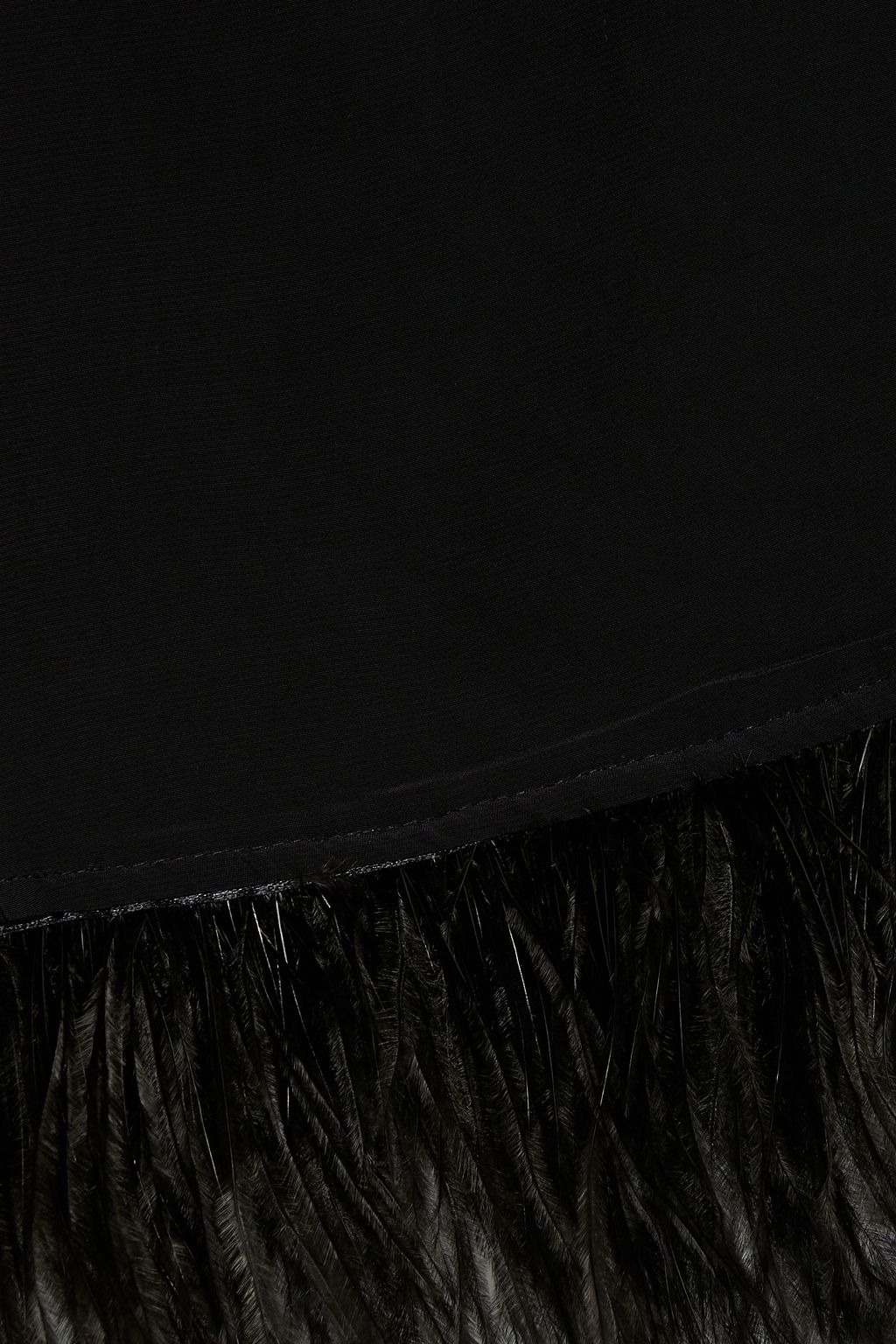 HVN Mia feather-trimmed crepe mini dress