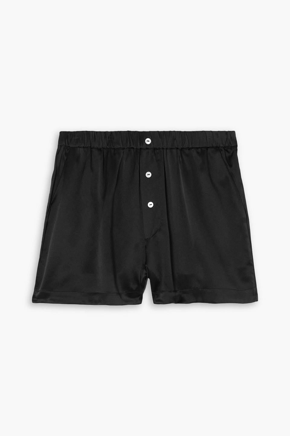 Maison Essentiele Silk Shorts In Black