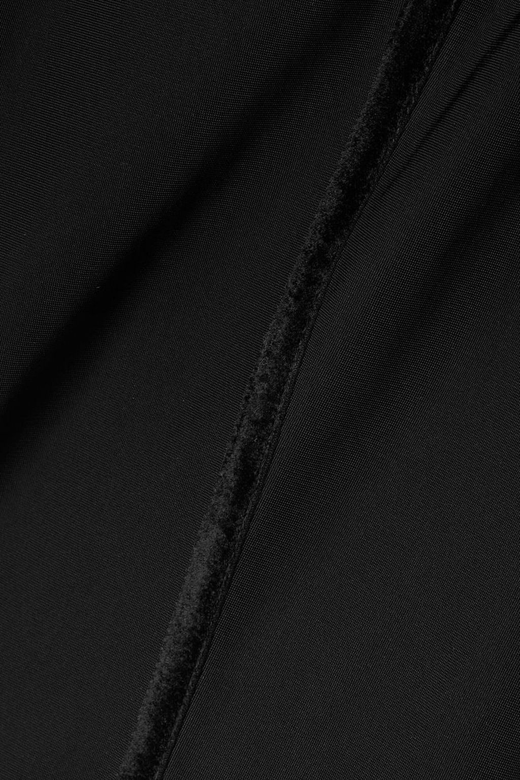 LA LIGNE Velvet-trimmed stretch-cady flared pants