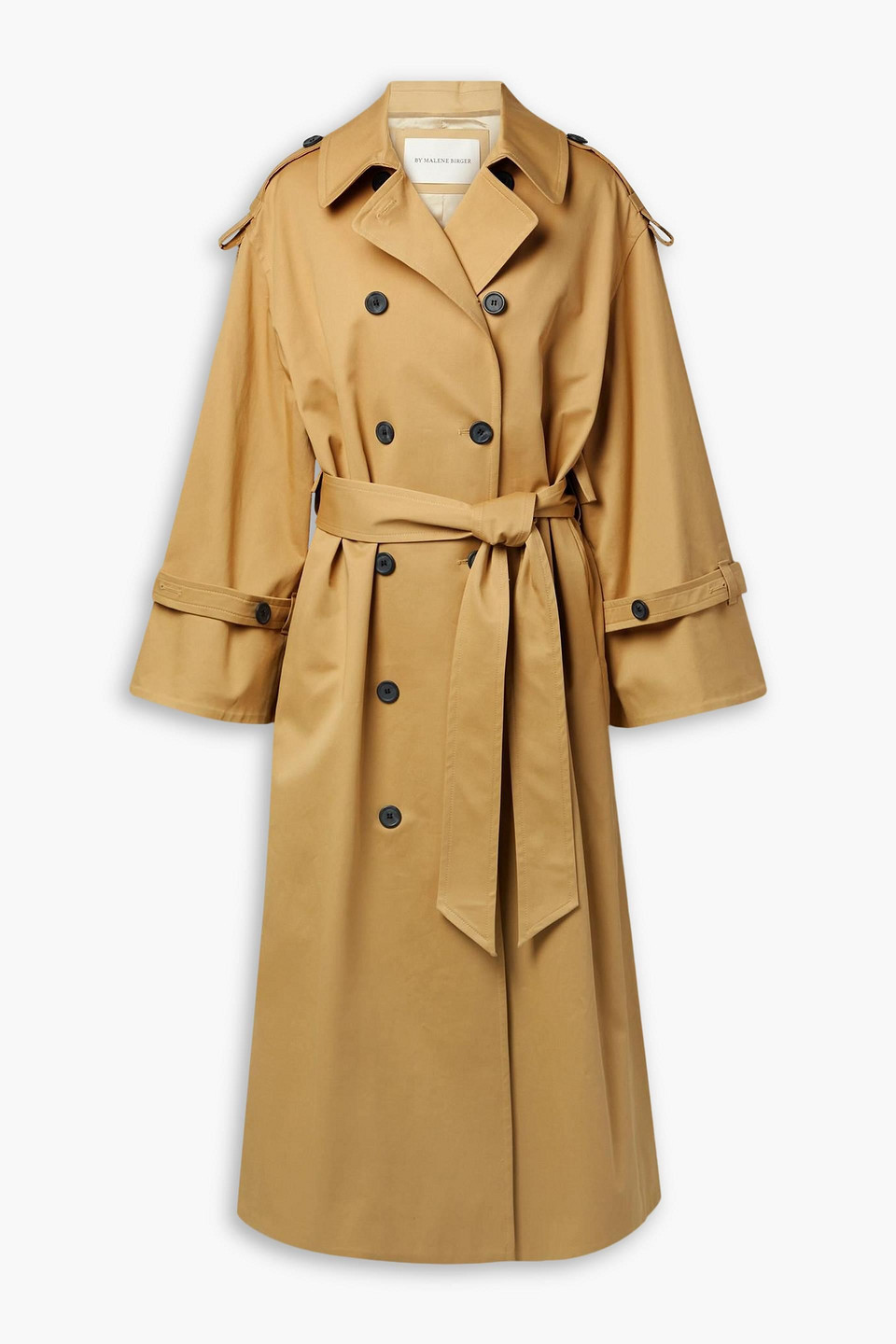 By Malene Birger Alanis Oversized Double-breasted Cotton-blend Twill Trench Coat In Sand