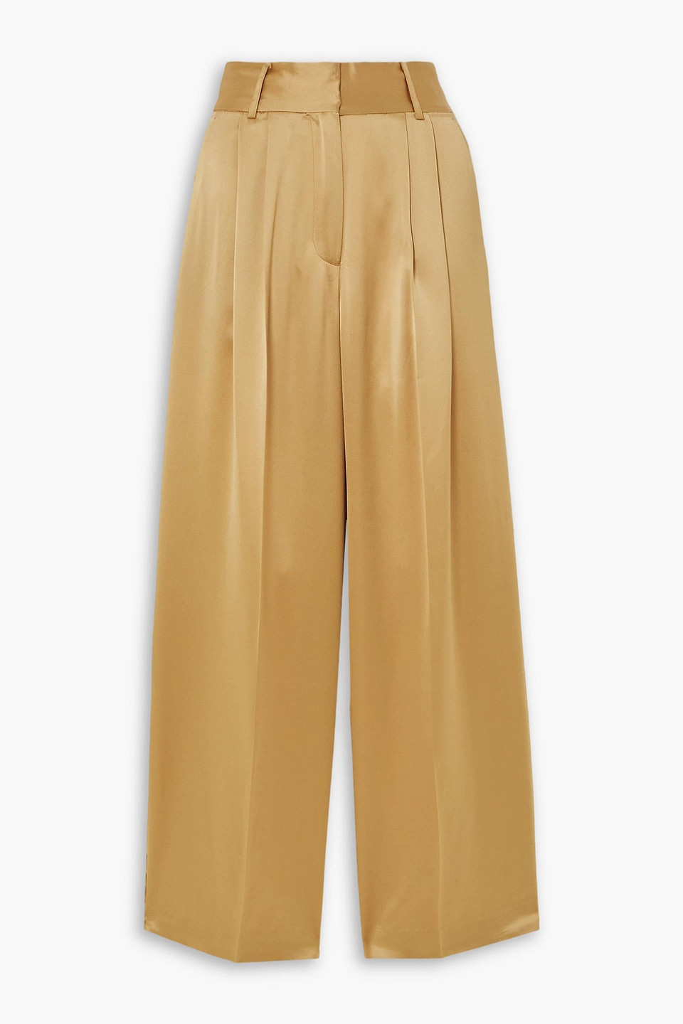 By Malene Birger Fallapella Satin Wide-leg Pants In 1bp Light Camel