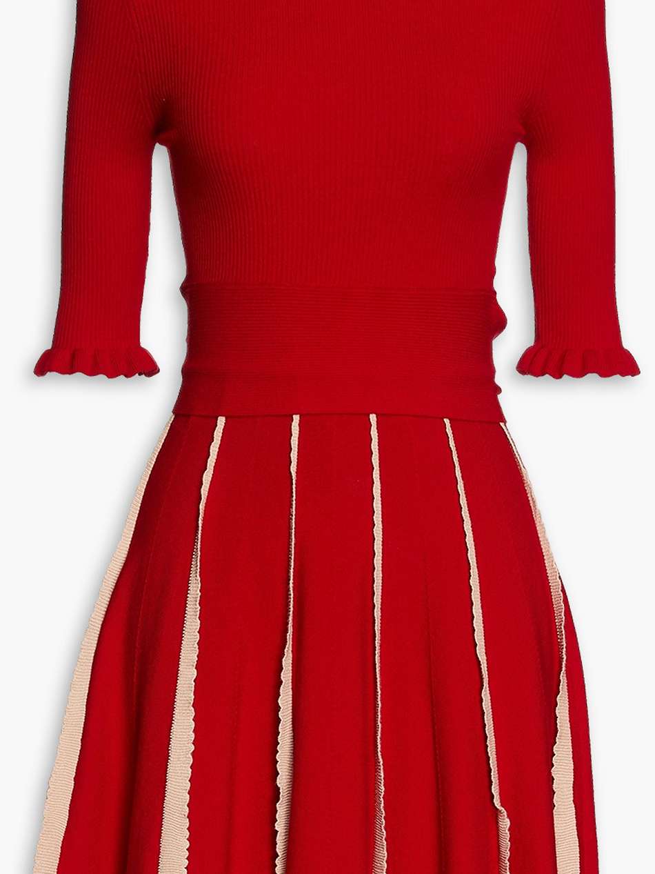 scalloped stretch-knit mini dress