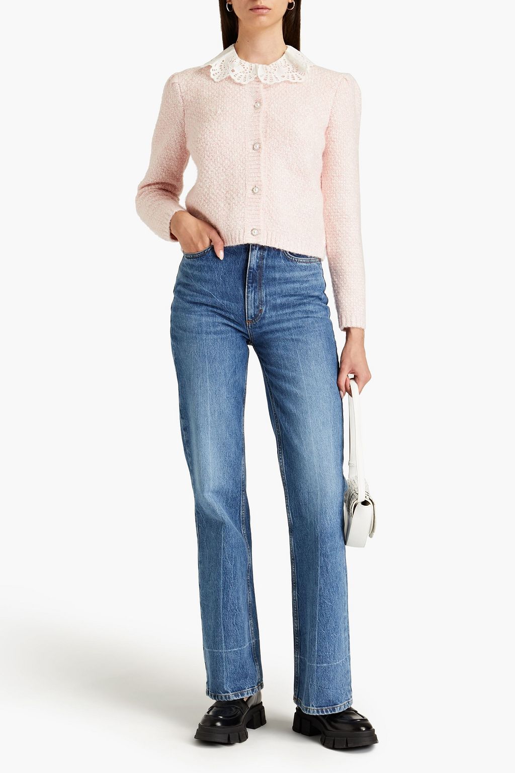 MAJE Embellished knitted cardigan