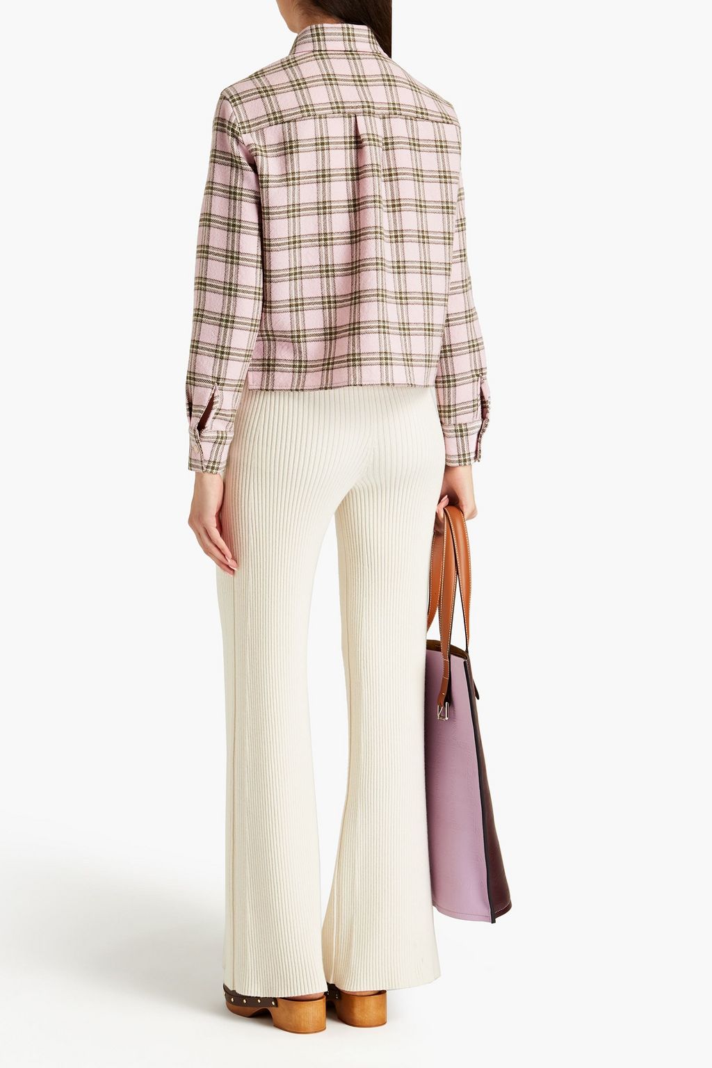 MAJE Checked wool-flannel shirt