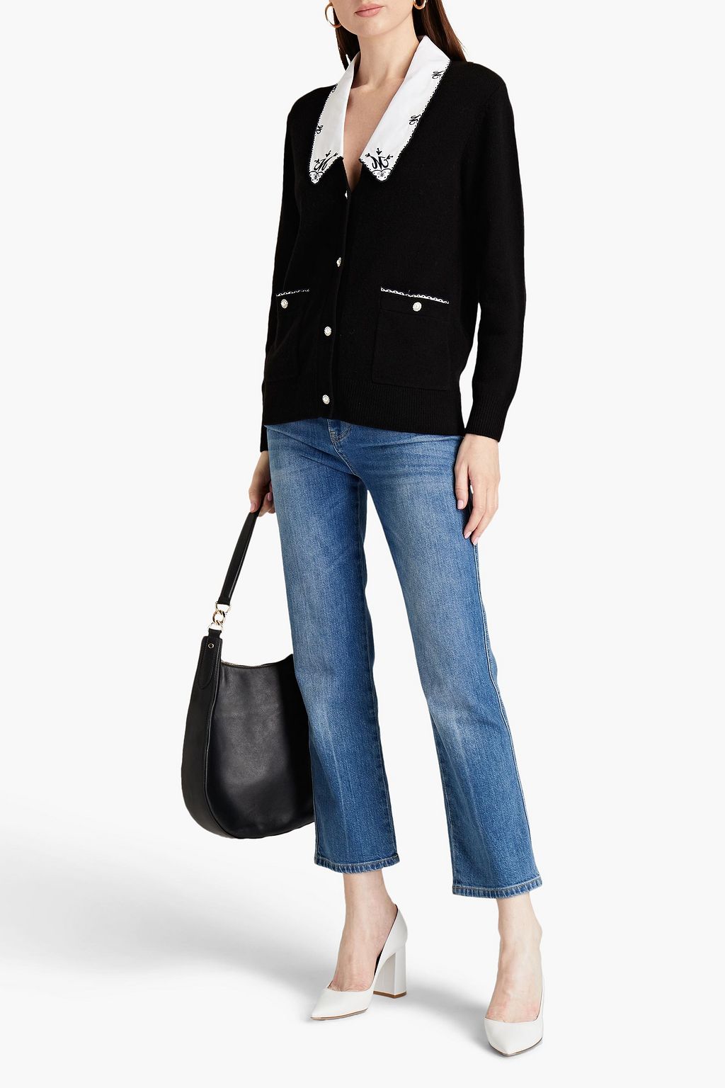 MAJE Ribbed wool and yak-blend cardigan