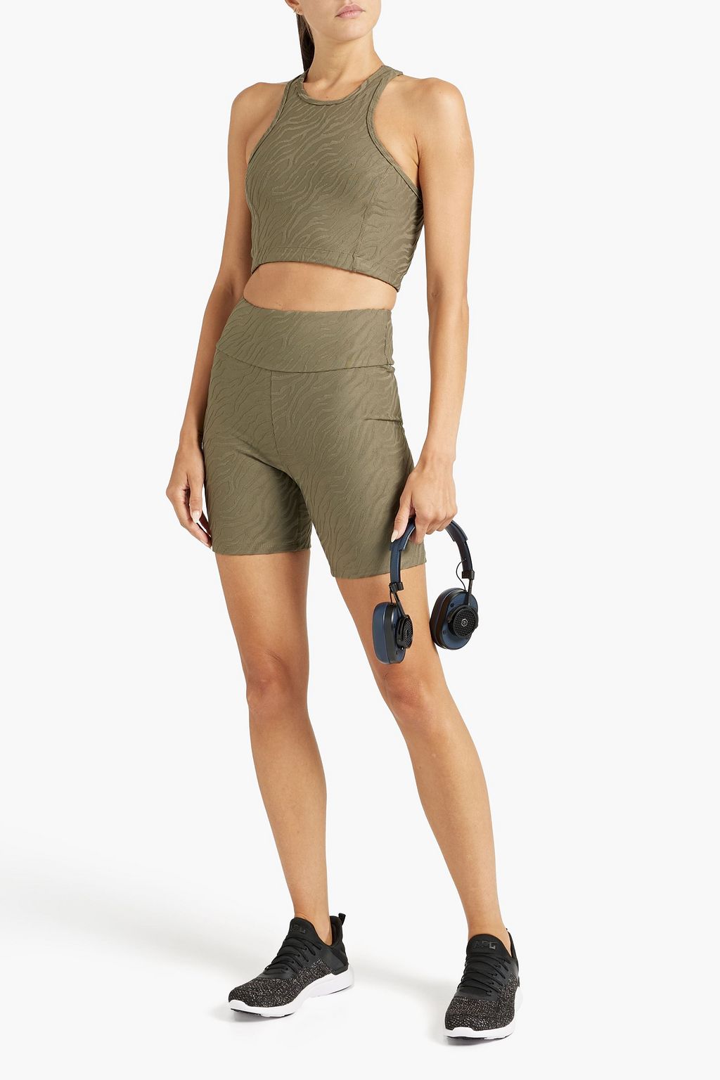 TWENTY MONTRÉAL Stretch-jacquard sports bra