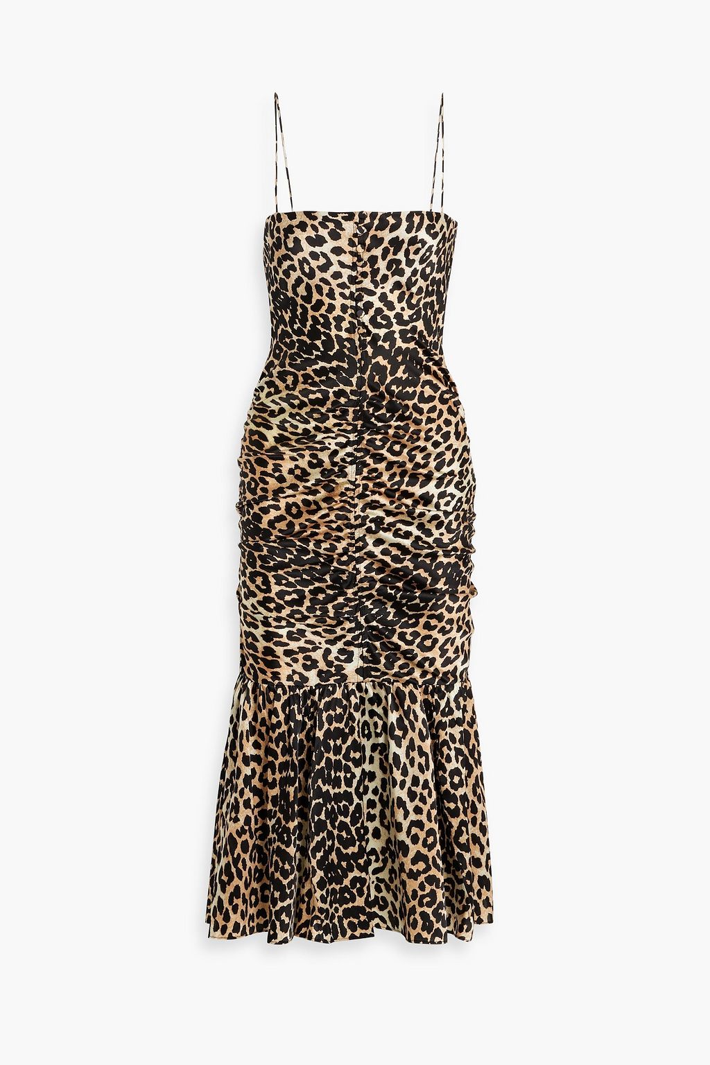 Ganni silk leopard dress top