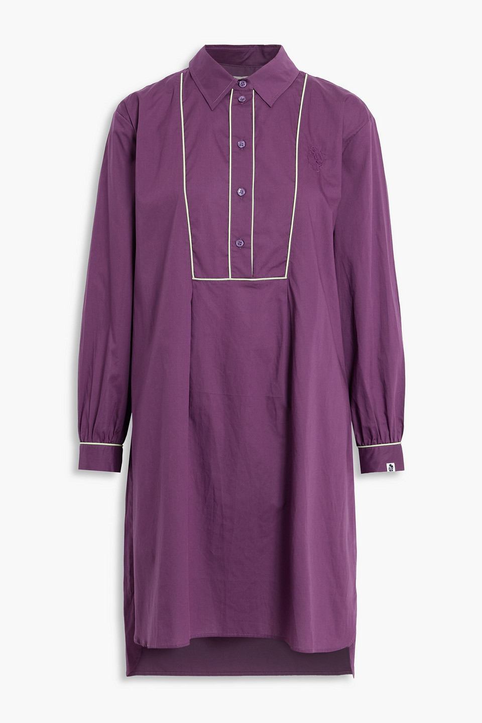 Alexa Chung Ebenezer Embroidered Cotton-broadcloth Nightshirt In Violet