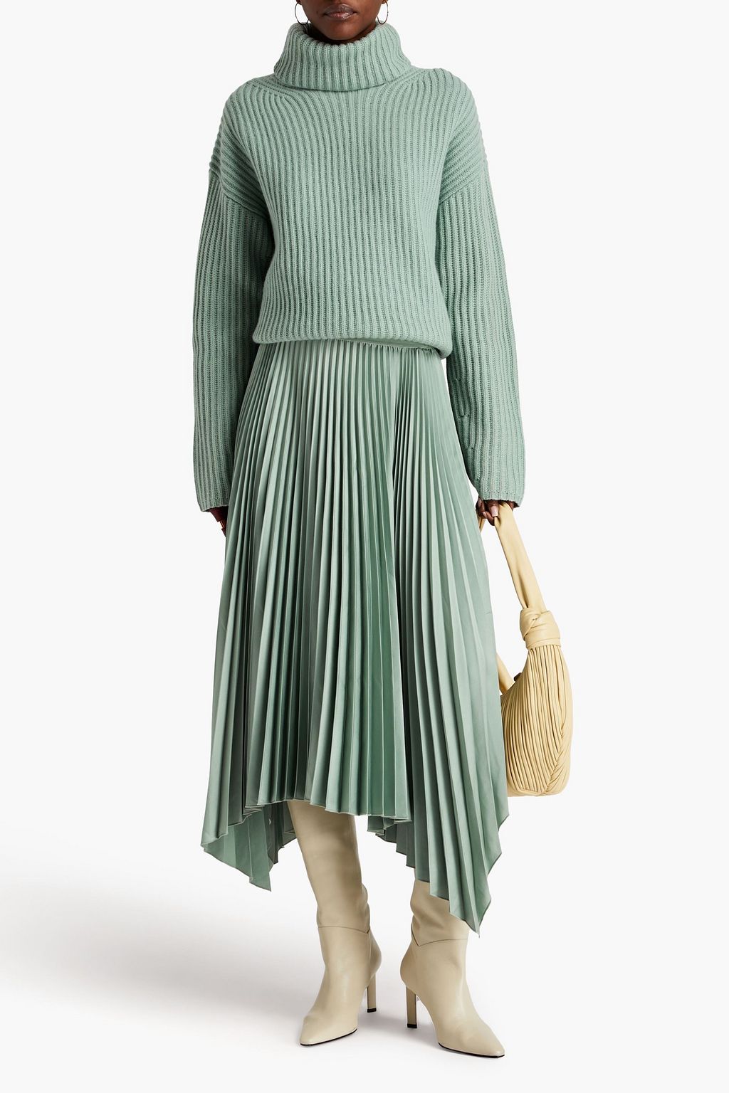 JOSEPH Ade pleated satin-crepe maxi skirt