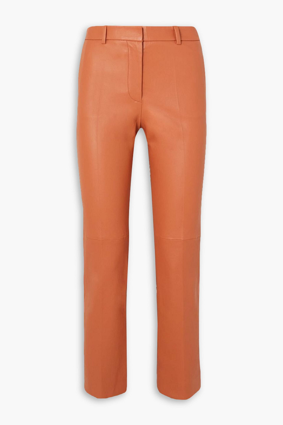 Joseph Coleman Leather Skinny Pants In Tan