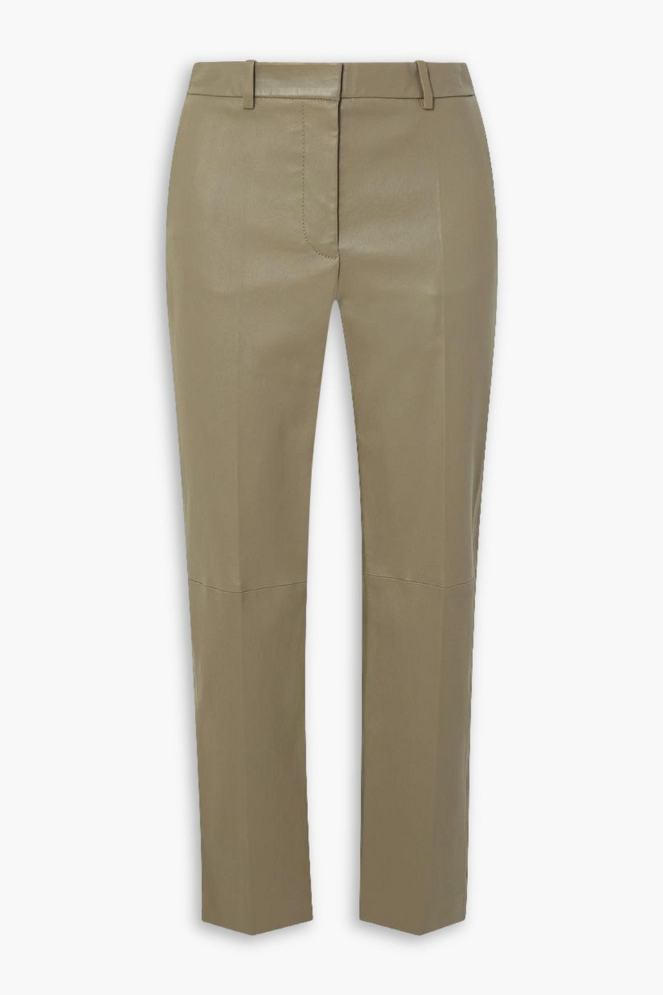 Joseph Coleman Leather Skinny Pants In Sage Green
