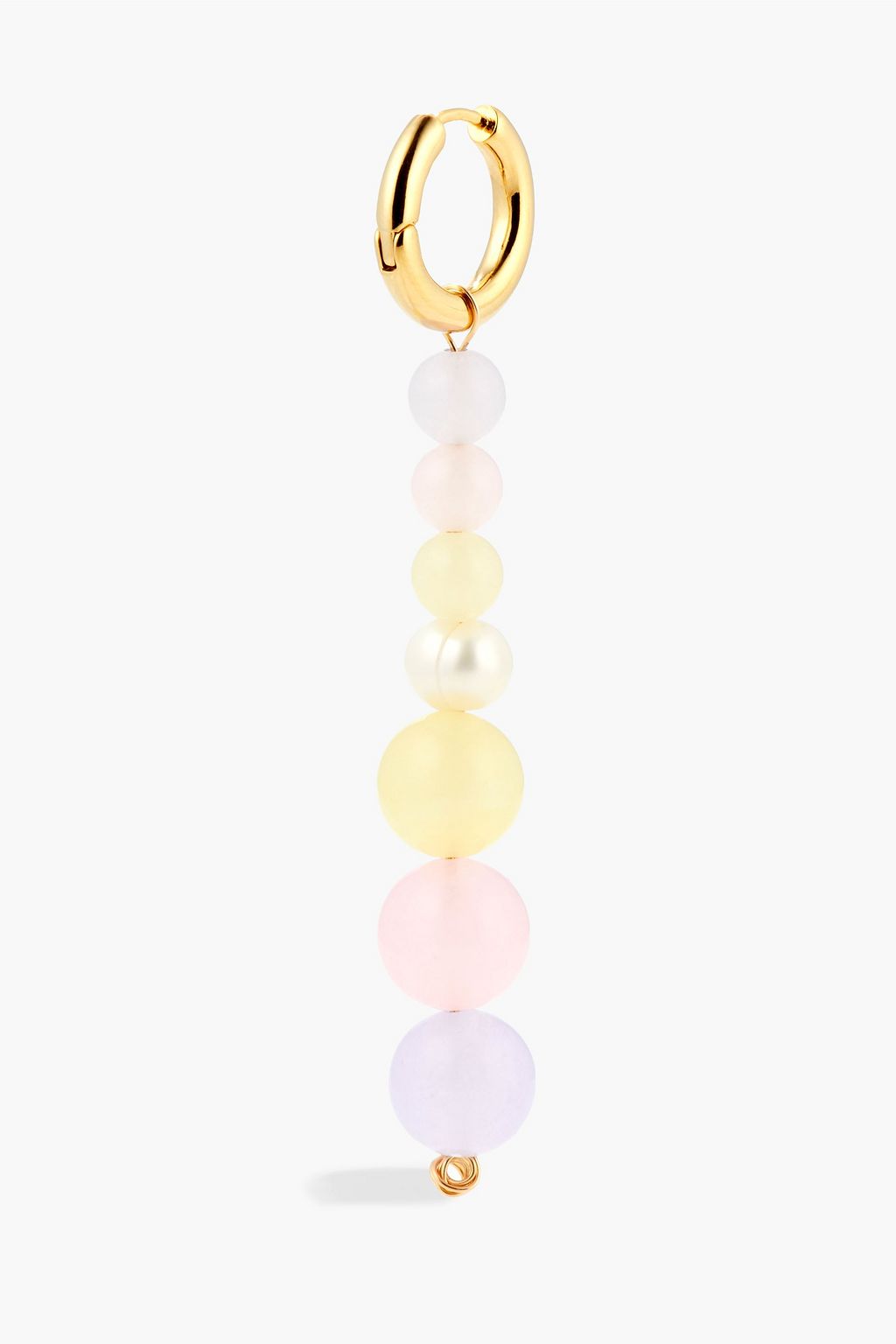 ​ANITA BERISHA Pastel Dreams set of three gold-plated, freshwater pearl and jade earrings