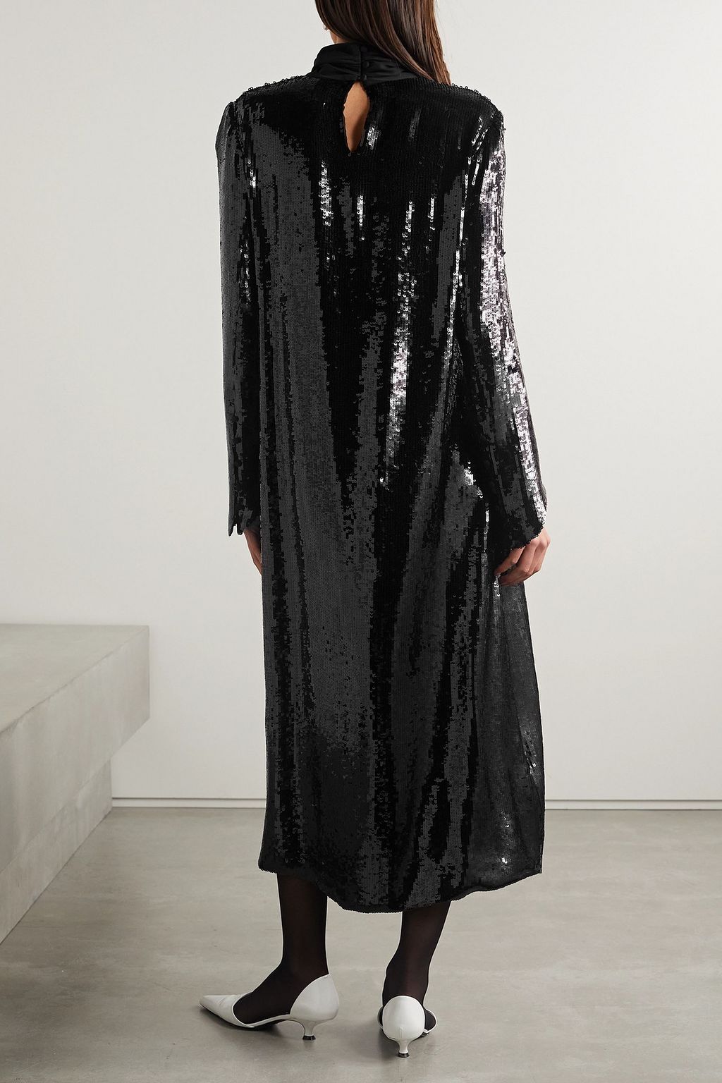 KHAITE Leibel sequined georgette midi dress