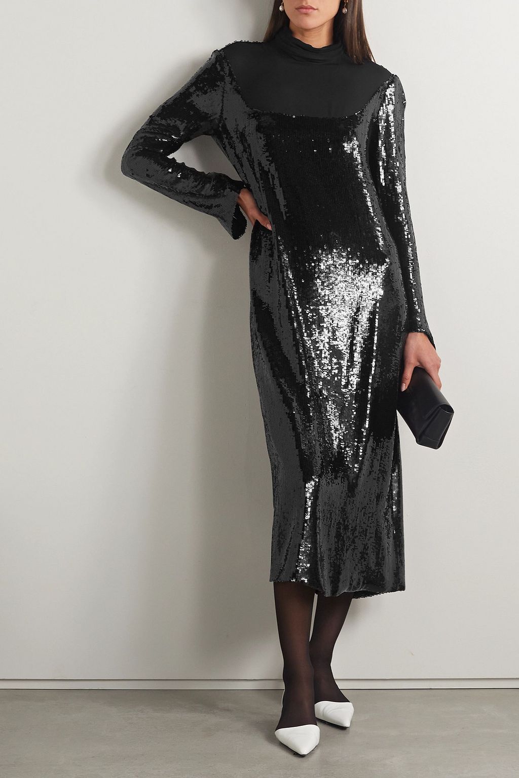 KHAITE Leibel sequined georgette midi dress