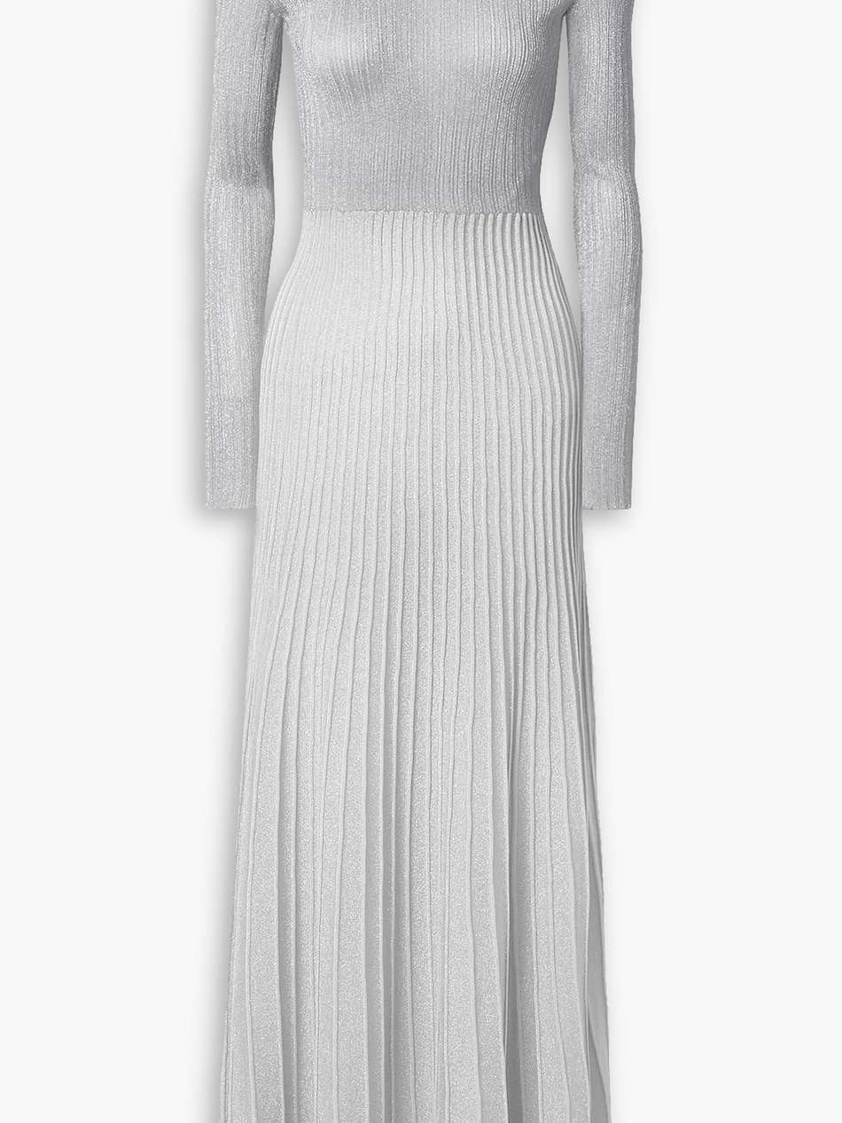 keese metallic ribbed-knit maxi dress