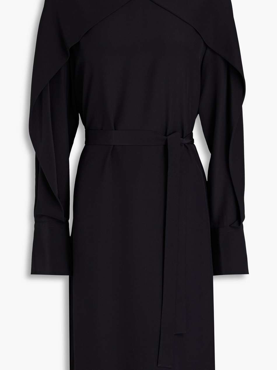 alfreda belted silk crepe de chine dress